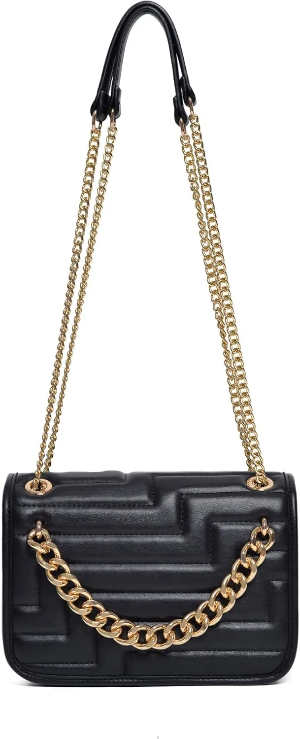 Crossbody Bags for Women,Vegan Leather Purses for Women,Small Shoulder Handbags with Chain Strap
