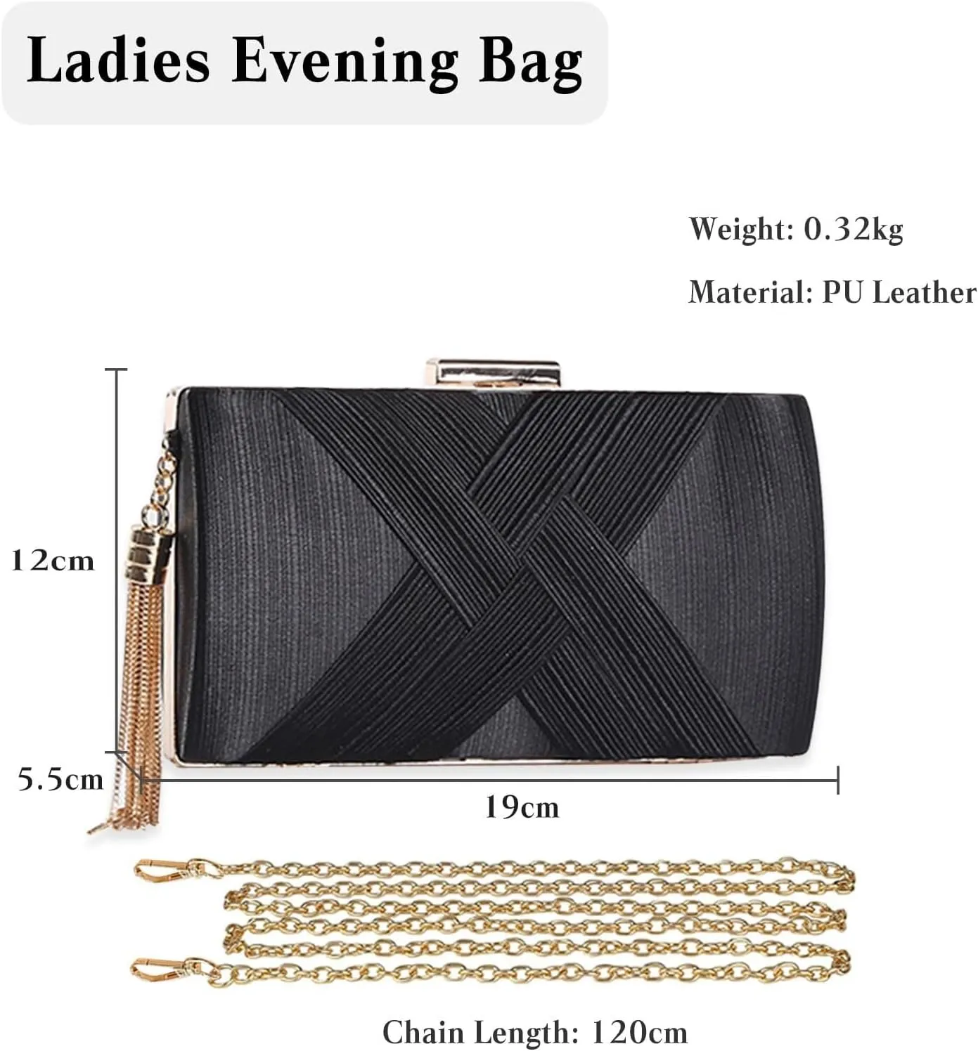 Crossbody Fringed Handbag Women Clutch Evening with Tassel Pendant Ladies Shoulder Bridal Wedding Purse