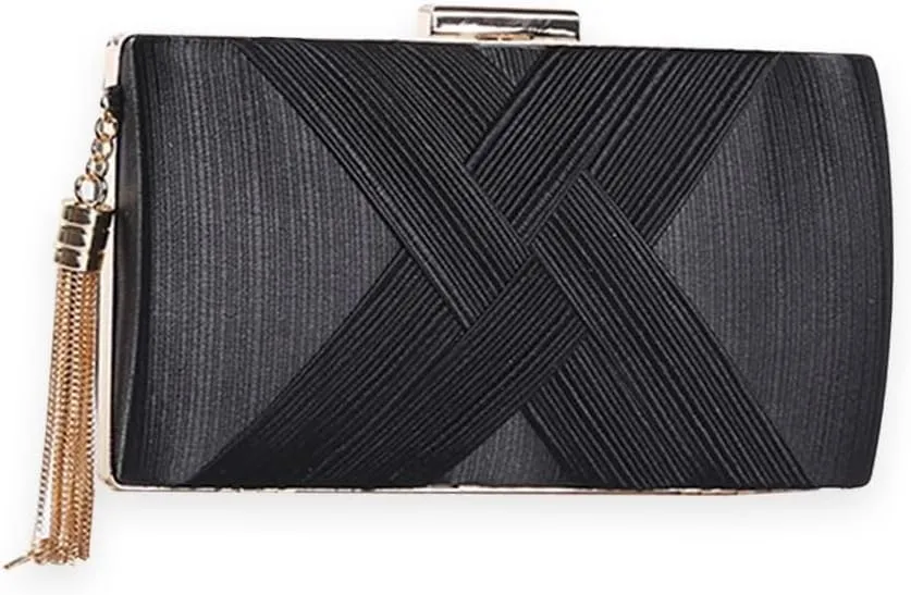 Crossbody Fringed Handbag Women Clutch Evening with Tassel Pendant Ladies Shoulder Bridal Wedding Purse