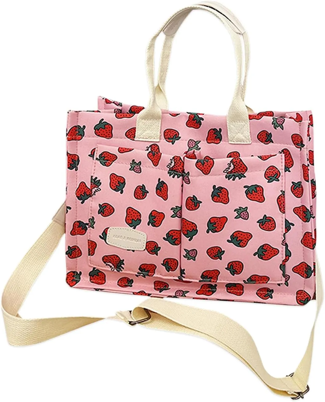 Cute Crossbody Bag Strawberry Purse Corduroy Tote Bag Fashion Chain Shoulder Handbag Canvas Bags For Women Girls