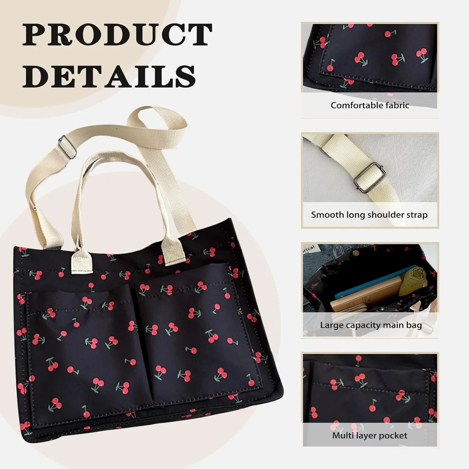 Cute Crossbody Bag Strawberry Purse Corduroy Tote Bag Fashion Chain Shoulder Handbag Canvas Bags For Women Girls