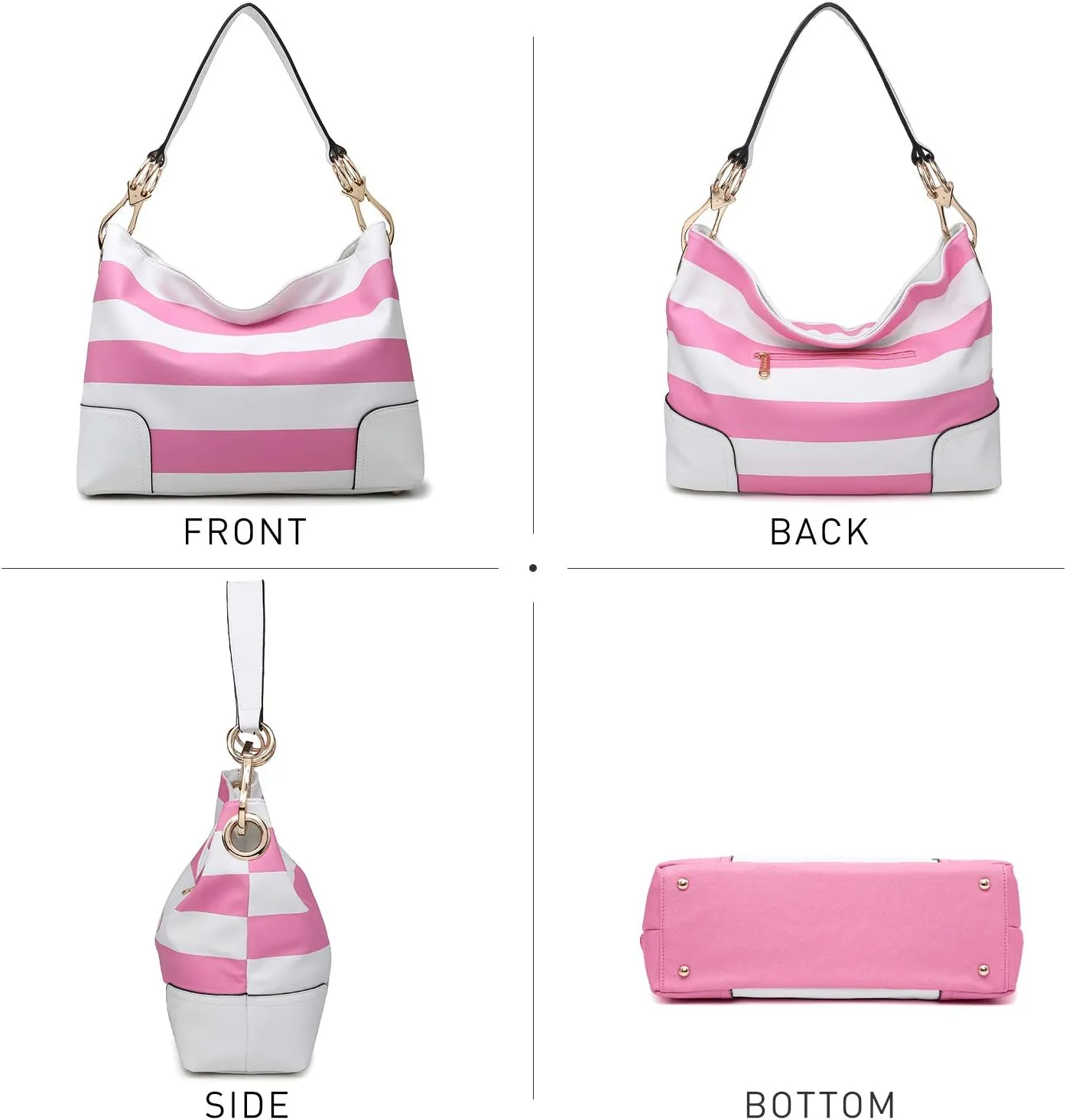 Dasein Hobo Purses for Women Soft PU Leather Handbags Slouchy Hobo Bags Shoulder Bag Top Handle Tote