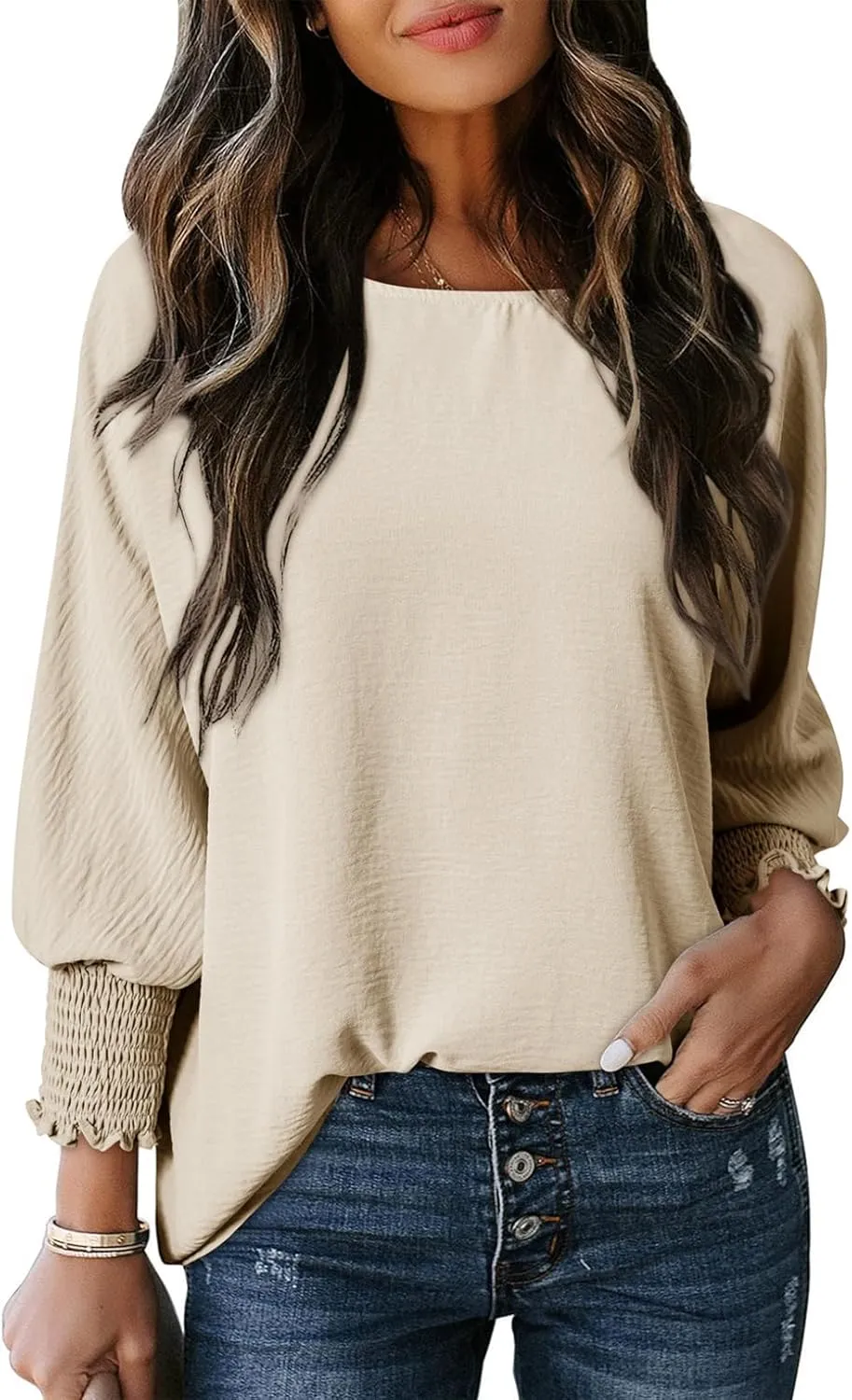 Dokotoo Womens Tops Dressy Casual Business Casual Blouses 3/4 Sleeve Shirts Summer Fashion Outfits Clothes 2025