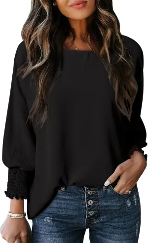 Dokotoo Womens Tops Dressy Casual Business Casual Blouses 3/4 Sleeve Shirts Summer Fashion Outfits Clothes 2025