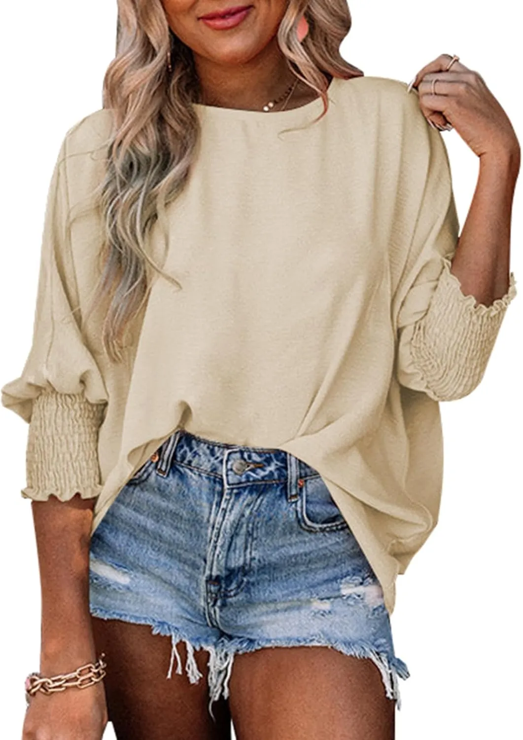 Dokotoo Womens Tops Dressy Casual Business Casual Blouses 3/4 Sleeve Shirts Summer Fashion Outfits Clothes 2025
