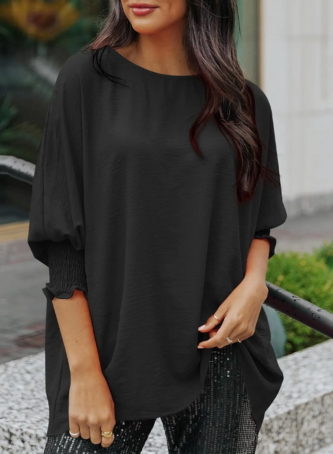 Dokotoo Womens Tops Dressy Casual Business Casual Blouses 3/4 Sleeve Shirts Summer Fashion Outfits Clothes 2025