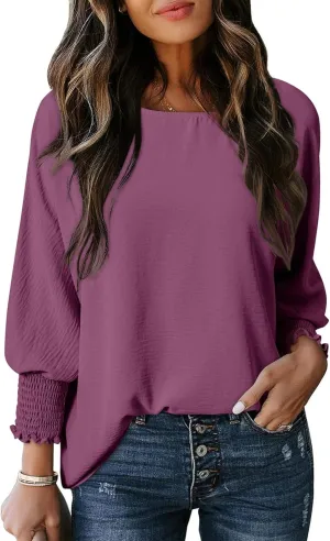 Dokotoo Womens Tops Dressy Casual Business Casual Blouses 3/4 Sleeve Shirts Summer Fashion Outfits Clothes 2025