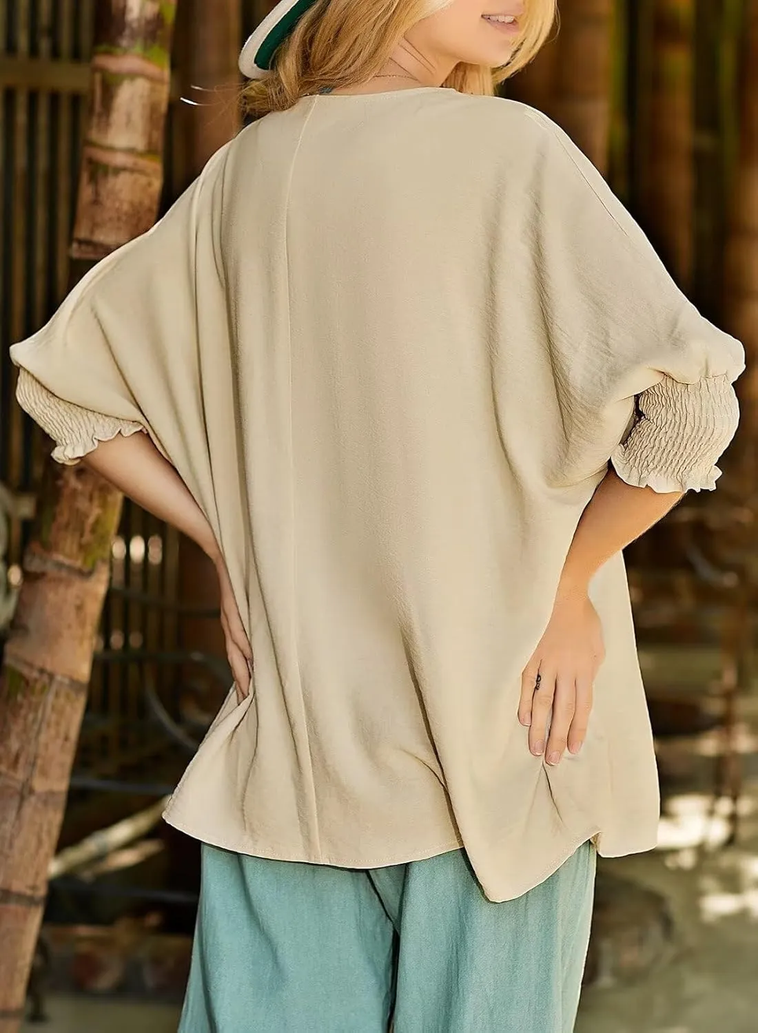 Dokotoo Womens Tops Dressy Casual Business Casual Blouses 3/4 Sleeve Shirts Summer Fashion Outfits Clothes 2025