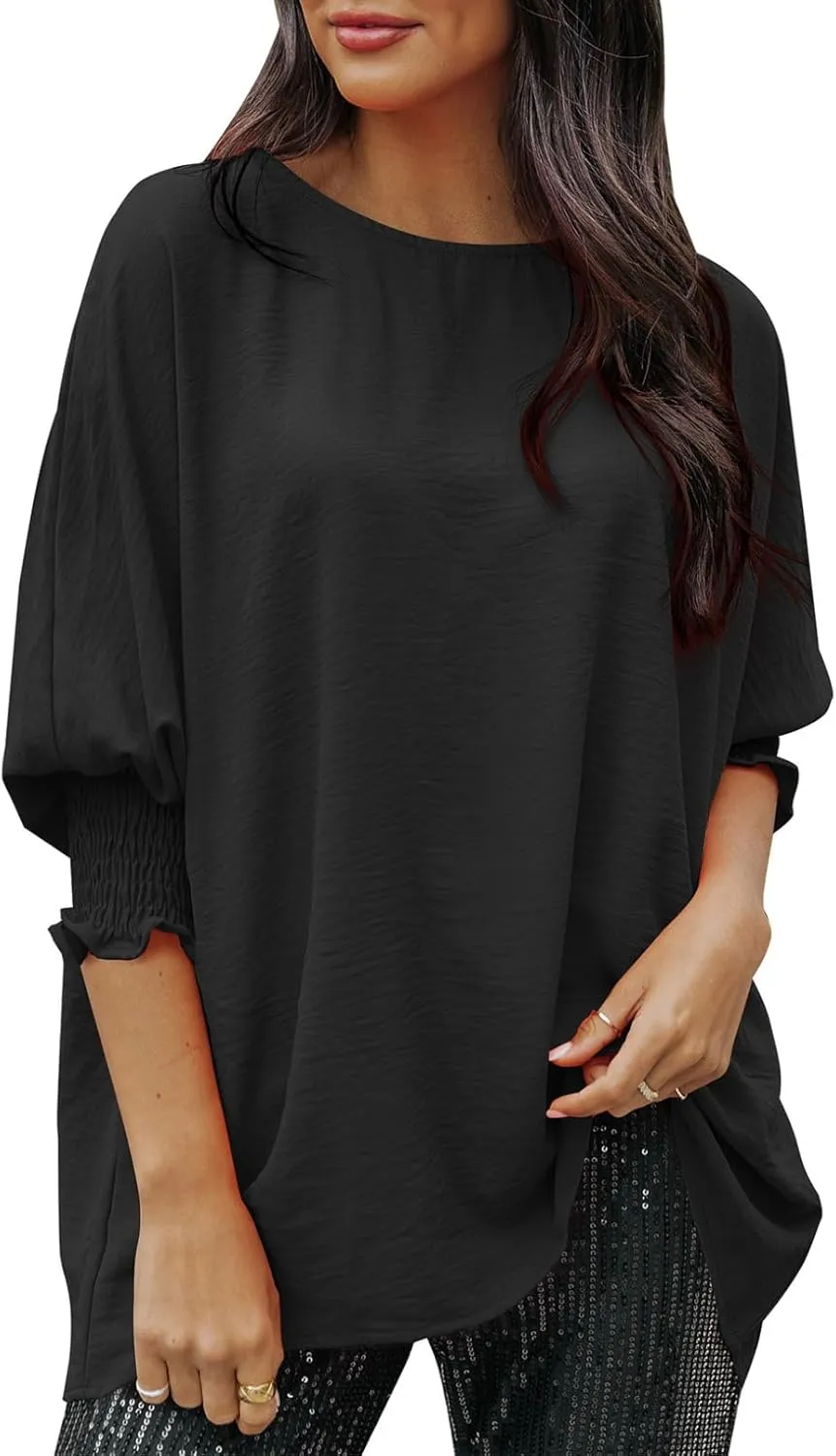 Dokotoo Womens Tops Dressy Casual Business Casual Blouses 3/4 Sleeve Shirts Summer Fashion Outfits Clothes 2025