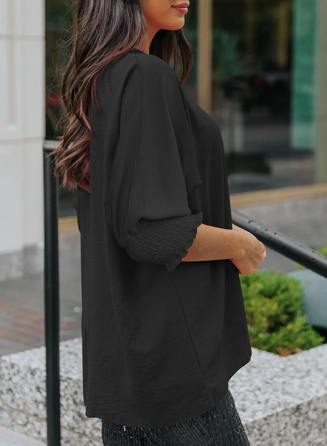Dokotoo Womens Tops Dressy Casual Business Casual Blouses 3/4 Sleeve Shirts Summer Fashion Outfits Clothes 2025