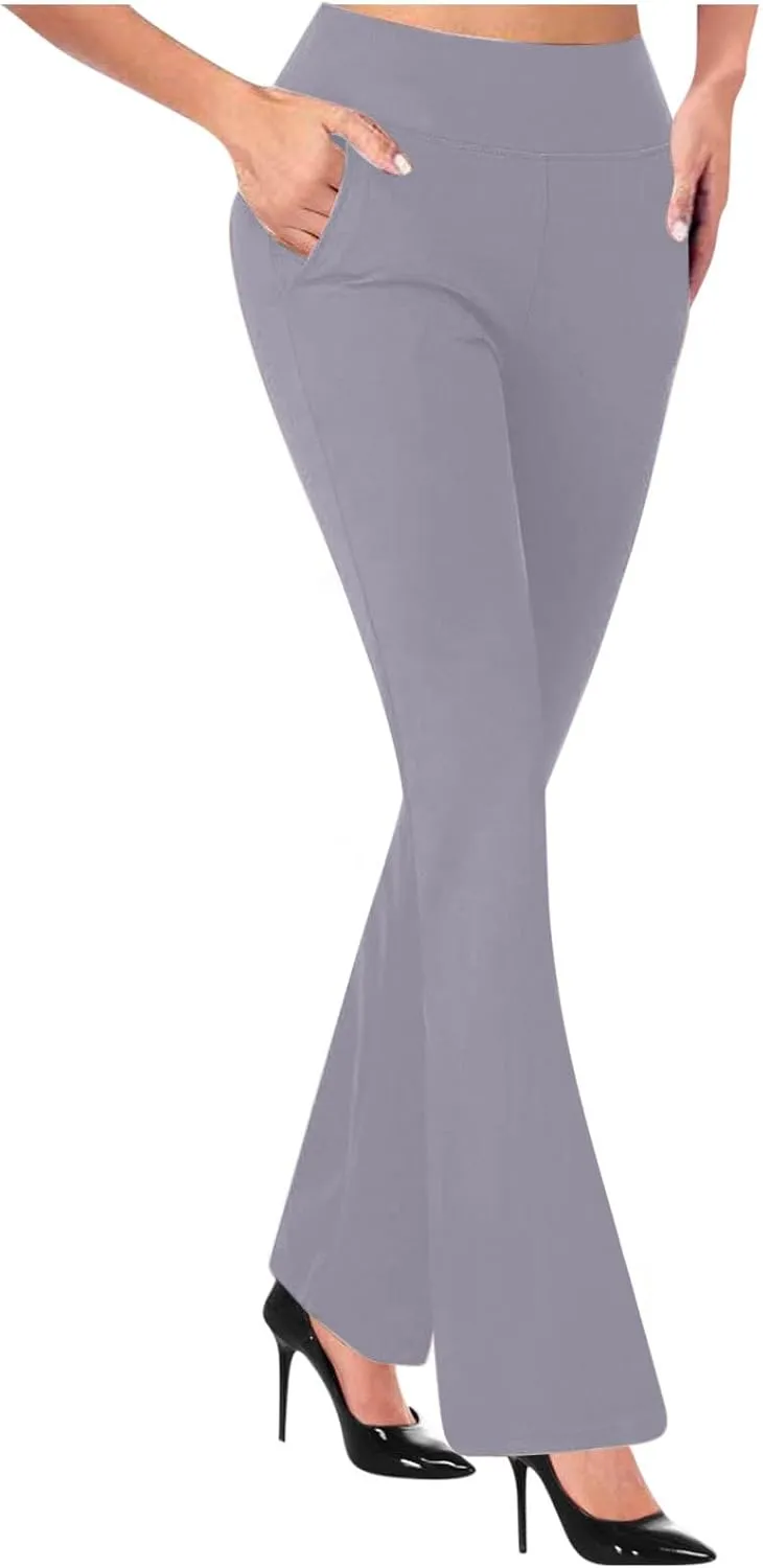 Dress Pants for Women Business Casual Work Pant High Waist Stretchy Trouser Pull On Office Slacks Summer Bootcut Pant
