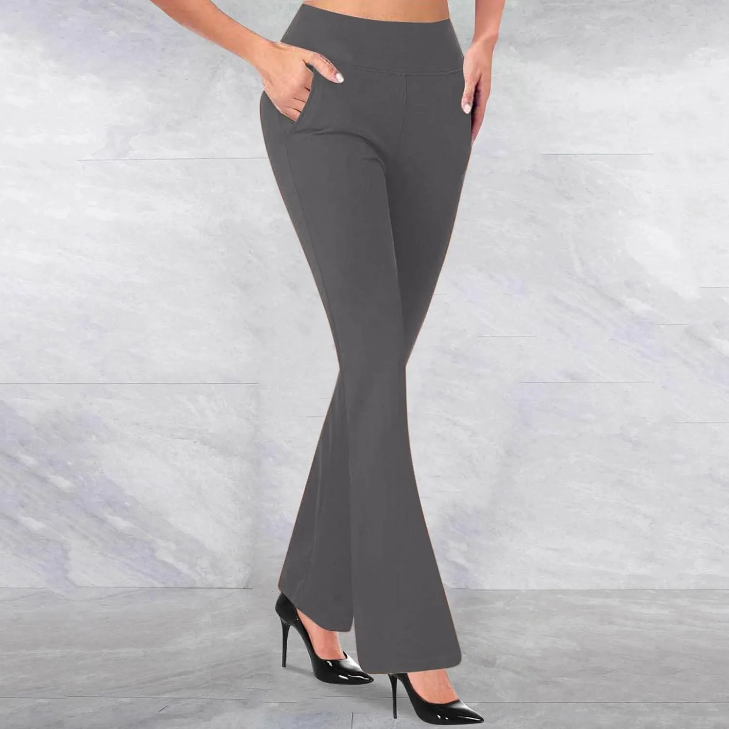 Dress Pants for Women Business Casual Work Pant High Waist Stretchy Trouser Pull On Office Slacks Summer Bootcut Pant