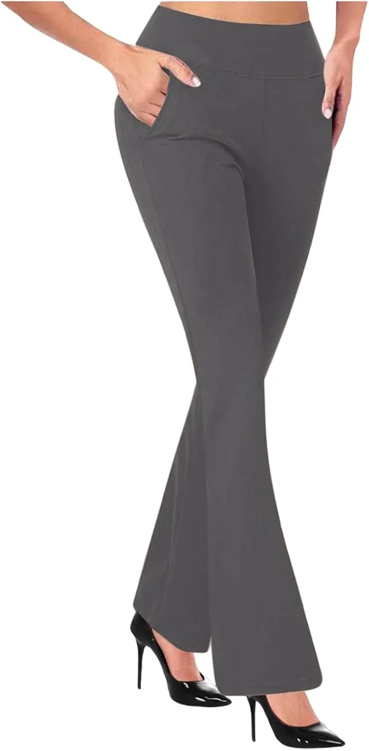 Dress Pants for Women Business Casual Work Pant High Waist Stretchy Trouser Pull On Office Slacks Summer Bootcut Pant