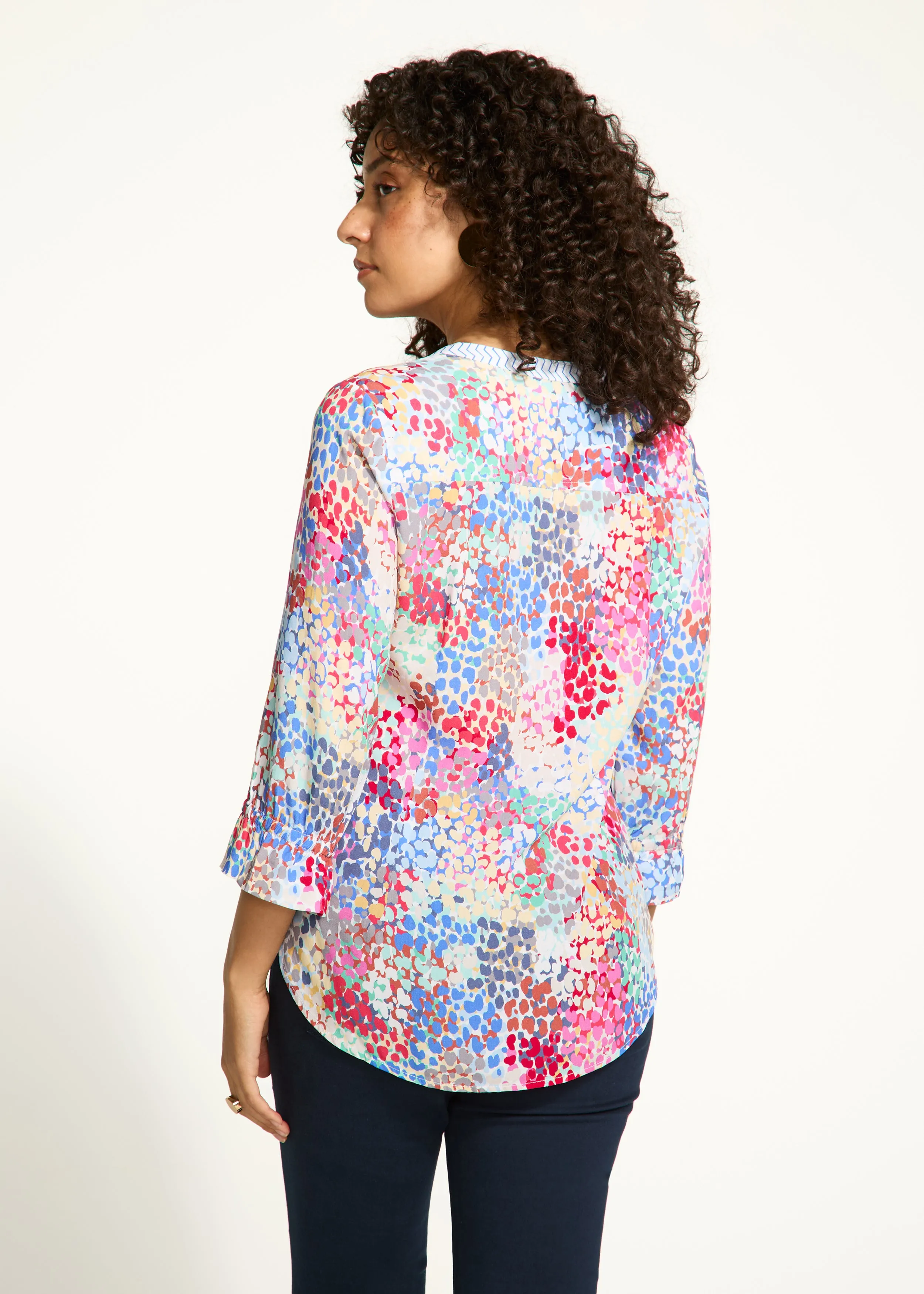 Dual Print 3/4 Sleeve Shirt, Spectral