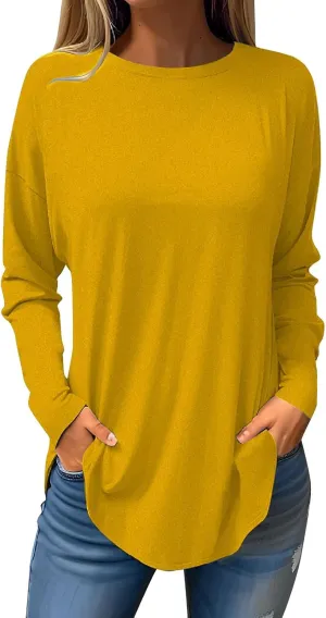 DuDubaby Sweatshirt for Women Round Neck Shirts Trendy Striped Print Long Sleeve Blouses Oversized Vacation Sweatshirt