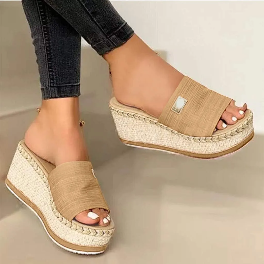Eduavar Wedge Sandals for Women, Orthopedic Sandals for Women Platform Sandals Anti-Slip Espadrilles Wedge Sandals