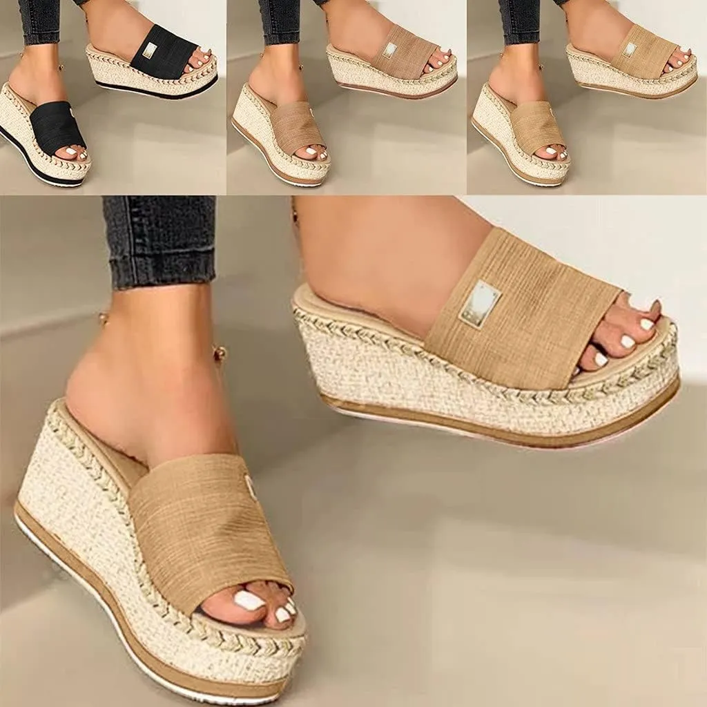 Eduavar Wedge Sandals for Women, Orthopedic Sandals for Women Platform Sandals Anti-Slip Espadrilles Wedge Sandals