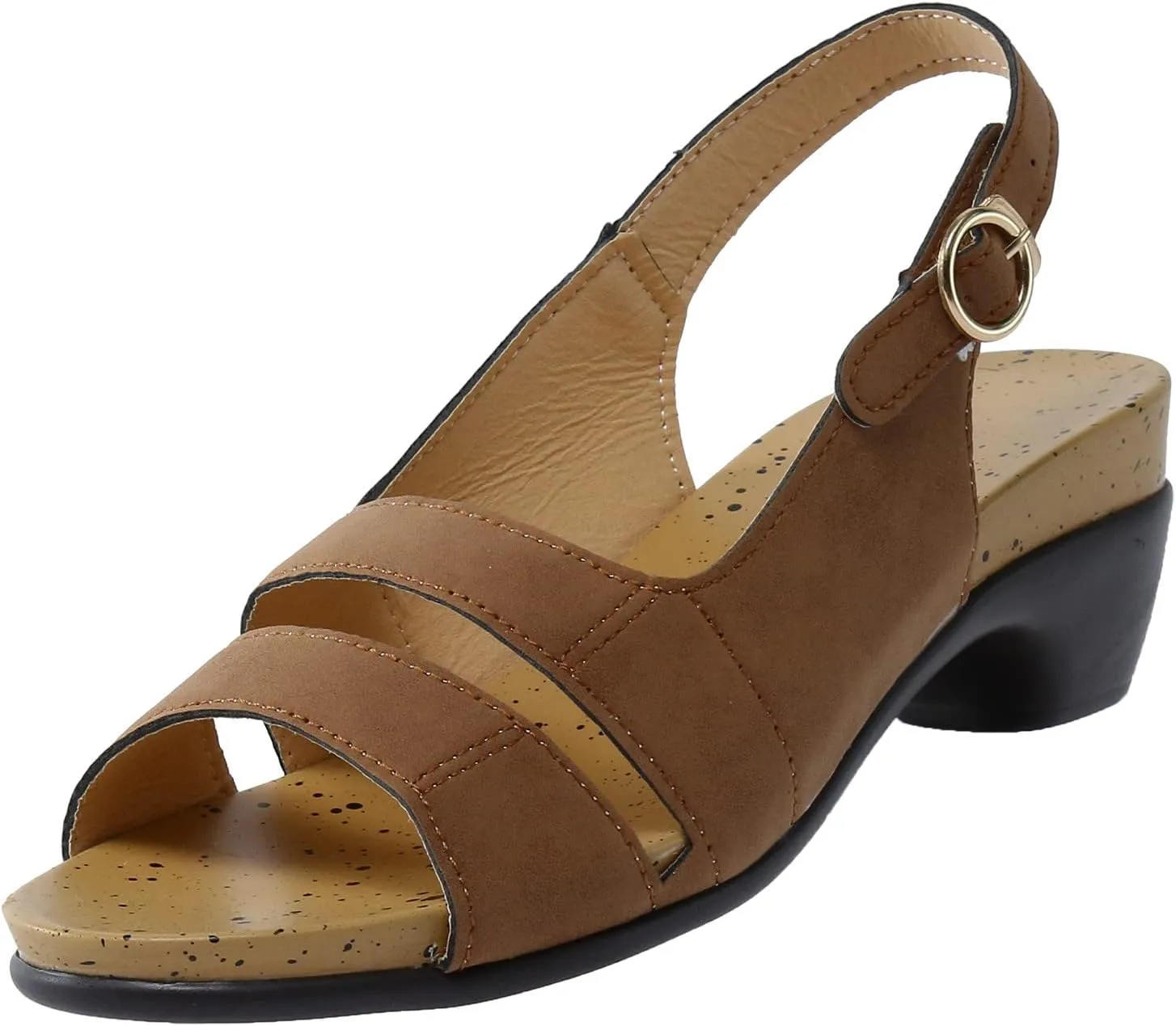 Eduavar Womens Sandals Comfortable, Sandals Women Orthopedic Sandals Dressy Open Toe Low Heel Sandals with Ankle Strap