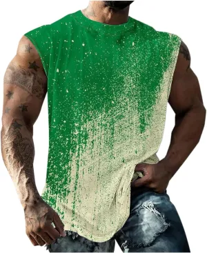 Finelylove Mens Tank Top Big and Tall Round Neck Sleeveless Summer Tank Tops Workout Tank Tops Casual Graphic Tees