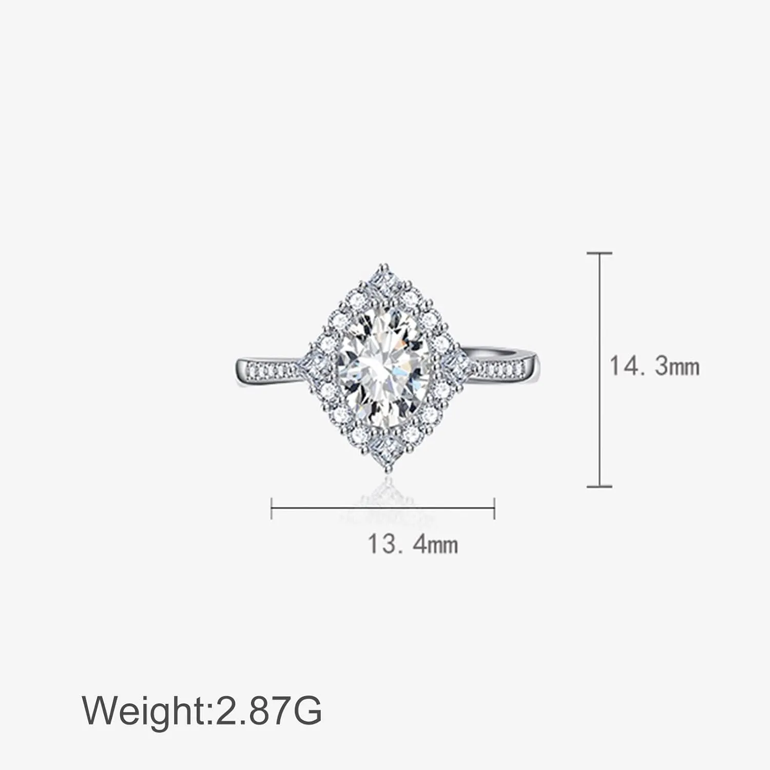 Finger Rings for Women, Thick Rings for Women Geometric Oval Shape Cubic Zircon Copper