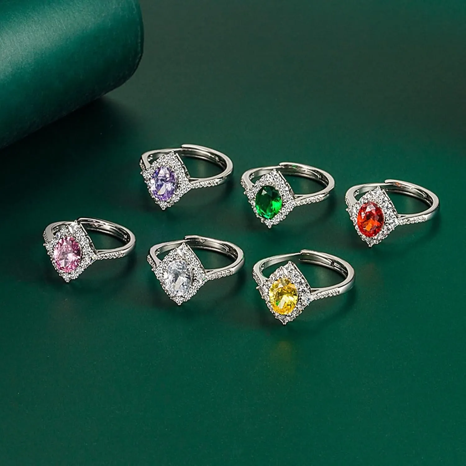 Finger Rings for Women, Thick Rings for Women Geometric Oval Shape Cubic Zircon Copper