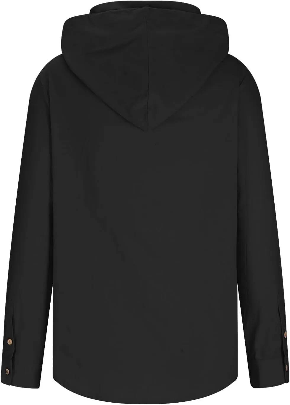 generic Mens Long Sleeve Linen Shirts Drawstring Hooded Sweatshirt Casual Fall Button Shirts Boys Trendy Streetwear Loose Fit