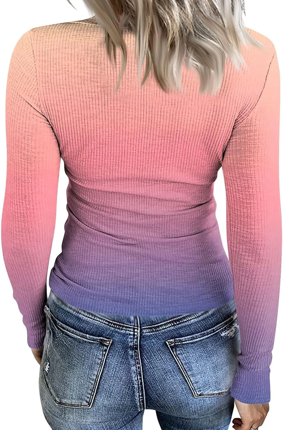 Going Out Tops for Women Fall Long Sleeve Lightweight Tops Ribbed Crew Neck Shirts Winter Trendy Travel Clothes