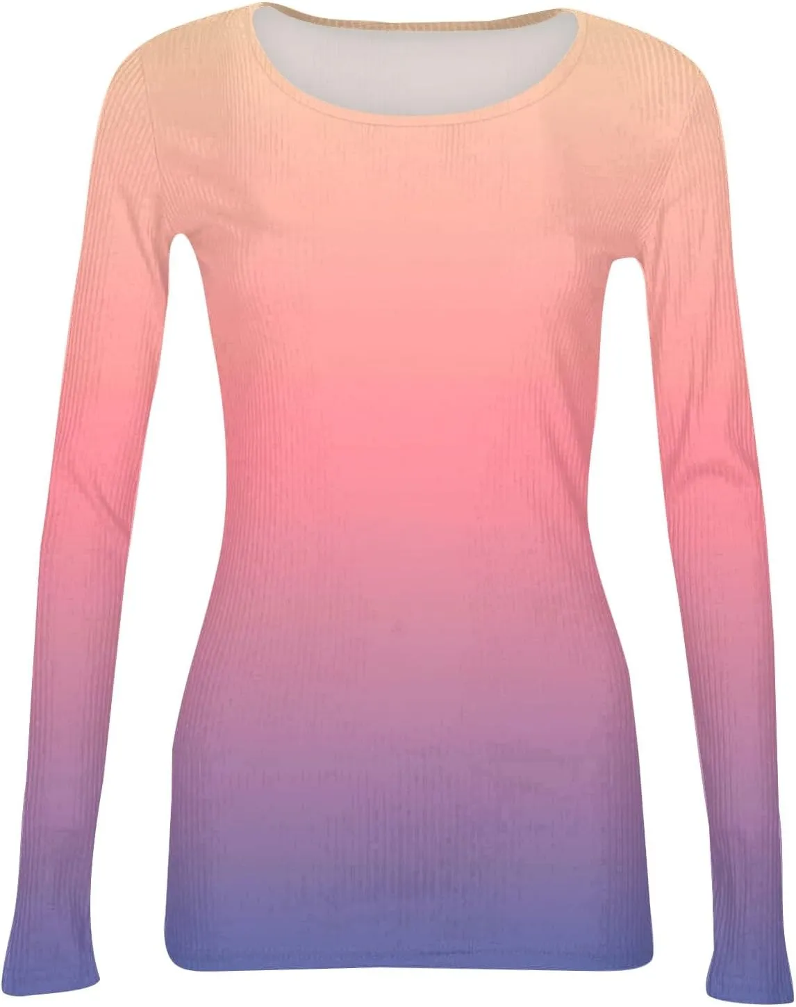 Going Out Tops for Women Fall Long Sleeve Lightweight Tops Ribbed Crew Neck Shirts Winter Trendy Travel Clothes