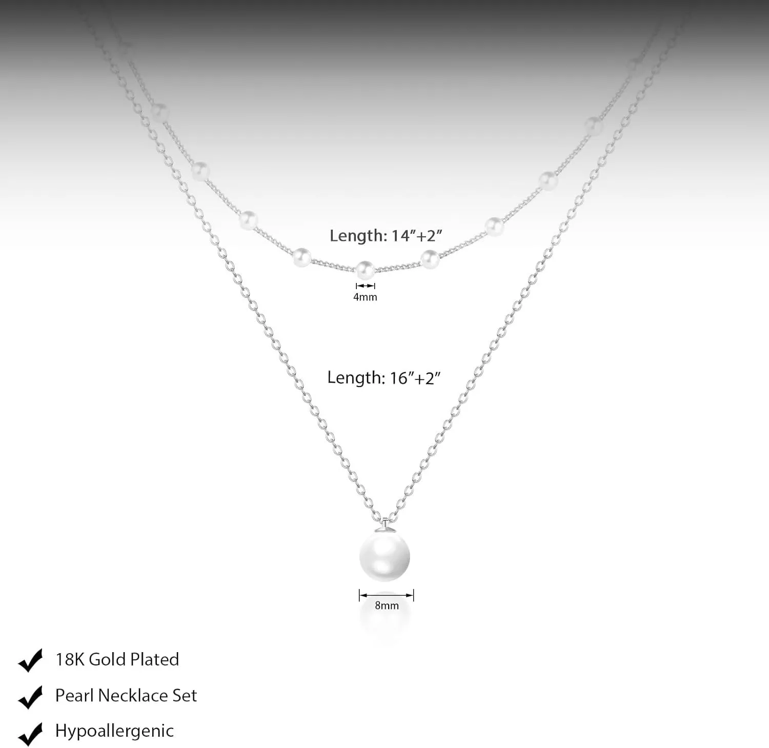 Gold Jewelry Set for Women - Dainty 14K Gold/Silver Plated Pearl Choker Necklace, Drop Earrings & Bracelets - Wedding Trendy Pearl Jewelry Gift