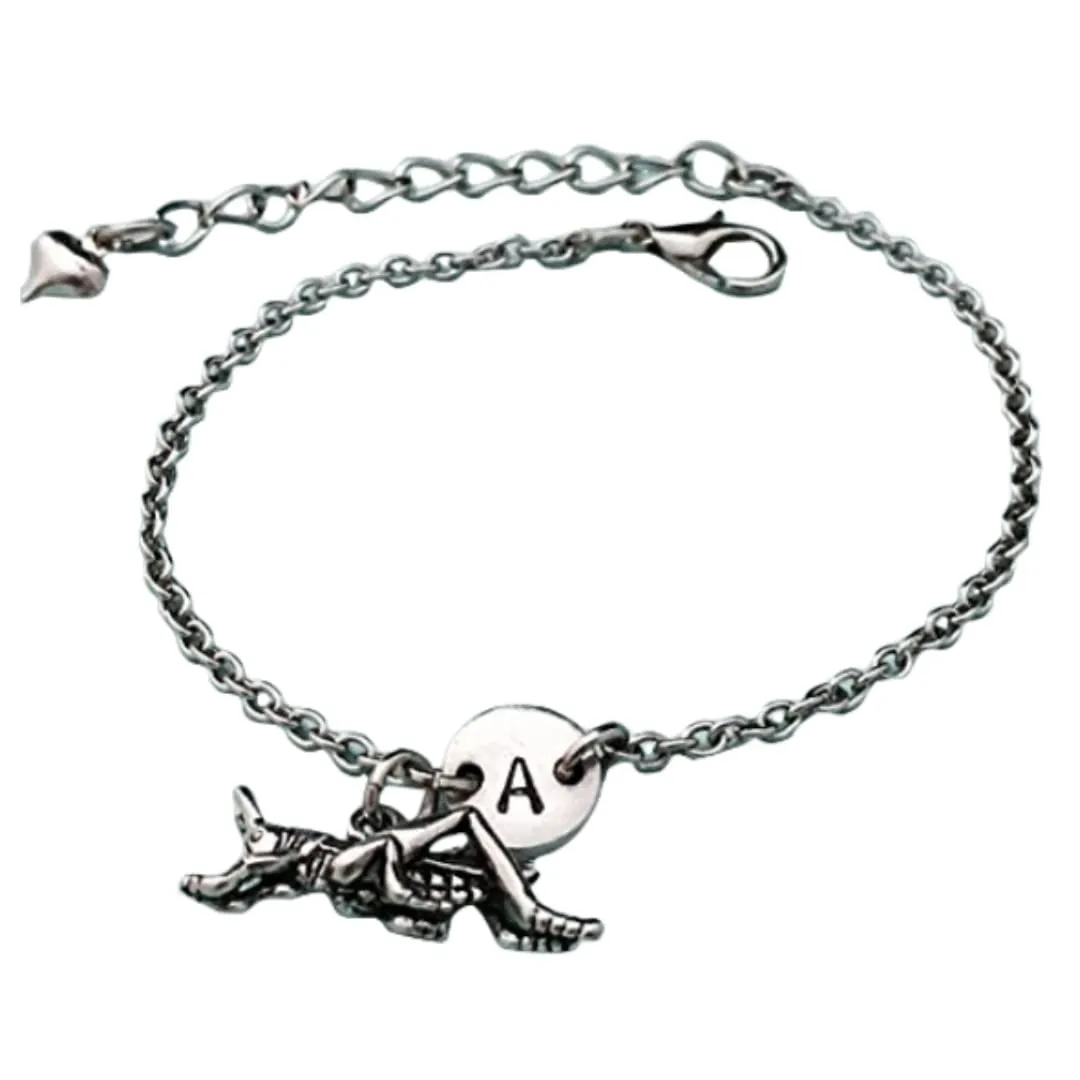 Grasshopper charm bracelet, grasshopper charm, adjustable bracelet, insect, personalized bracelet, initial, monogram