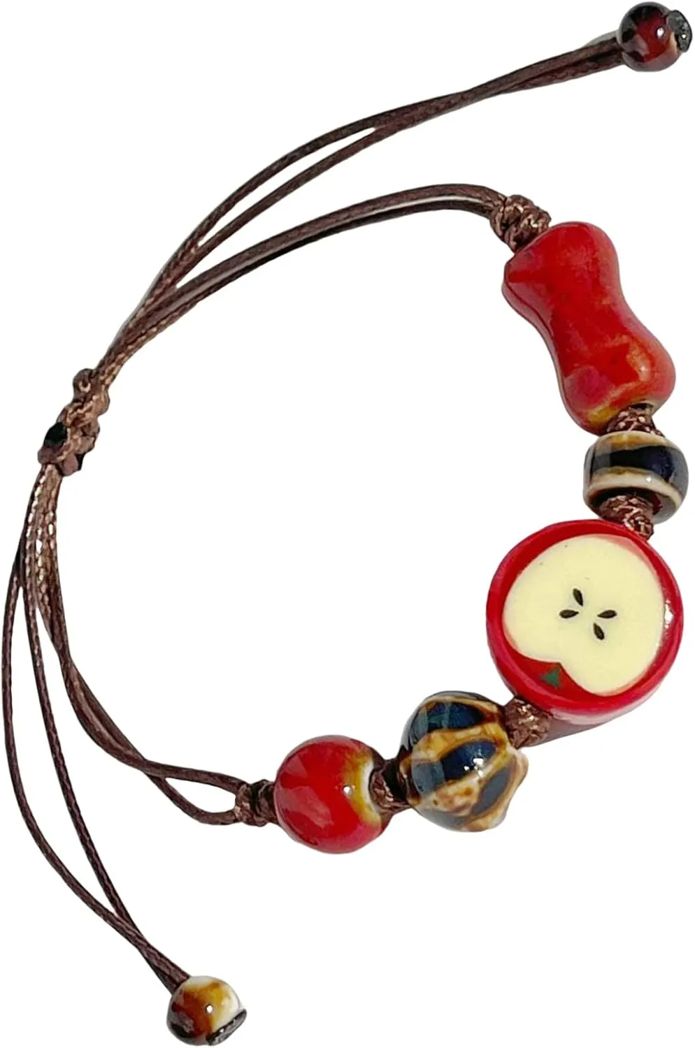 Handmade Ceramic Fruit Bracelet Artistic Bracelet Beaded Bracelet Ceramic Texture for Unique Styles and Fashionable Wear
