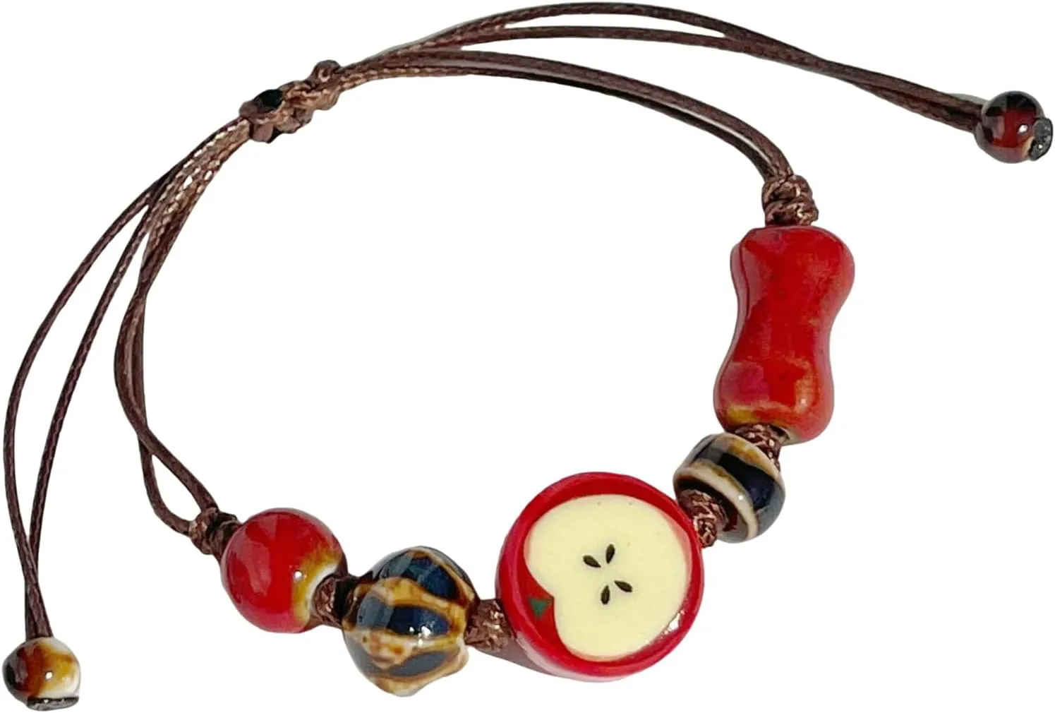 Handmade Ceramic Fruit Bracelet Artistic Bracelet Beaded Bracelet Ceramic Texture for Unique Styles and Fashionable Wear