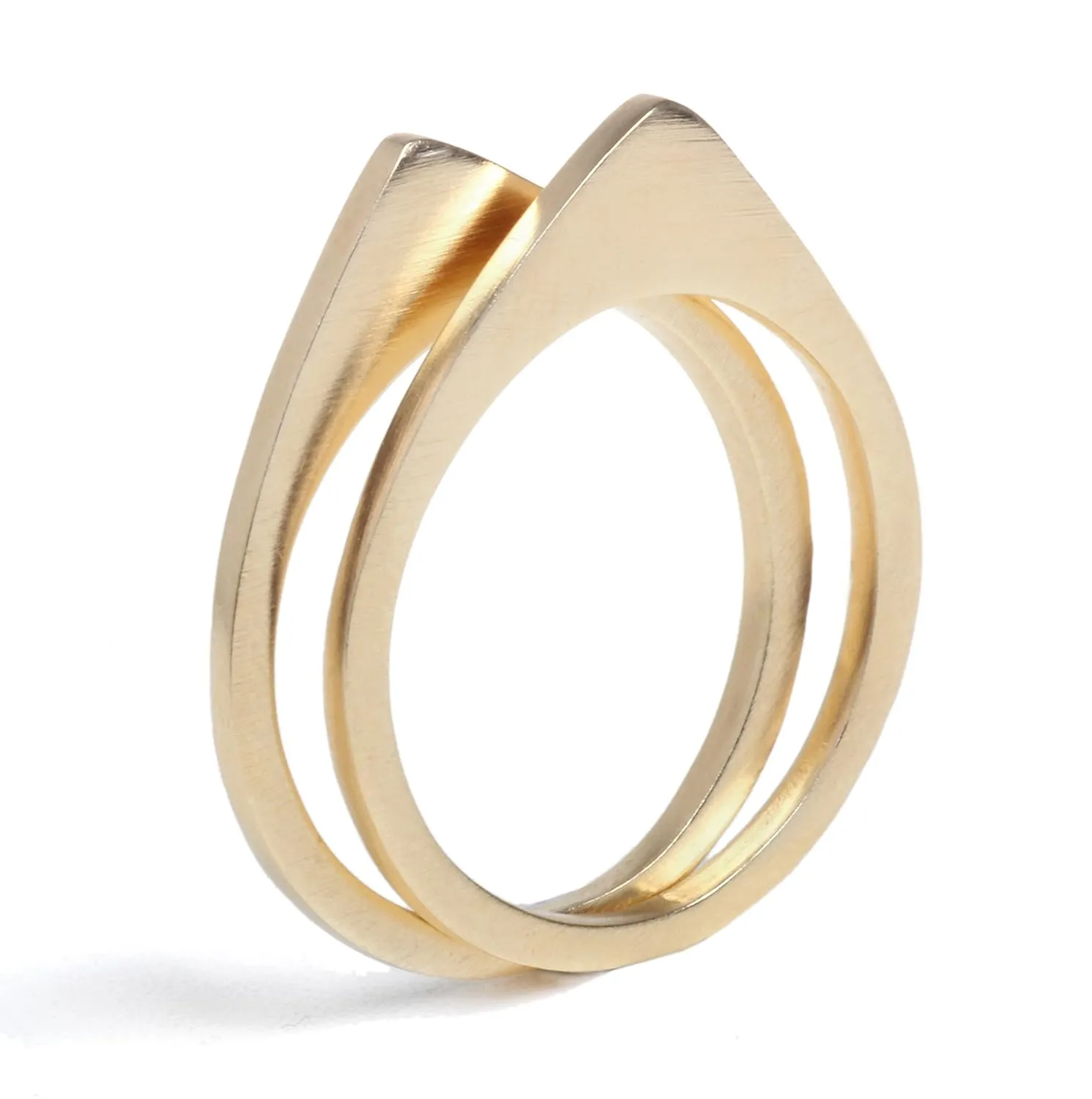 Handmade Luxurious 14K Solid Gold Statement Stackable ring, Unique Geometric Stacking ring, Sizes US 3.75-10.25