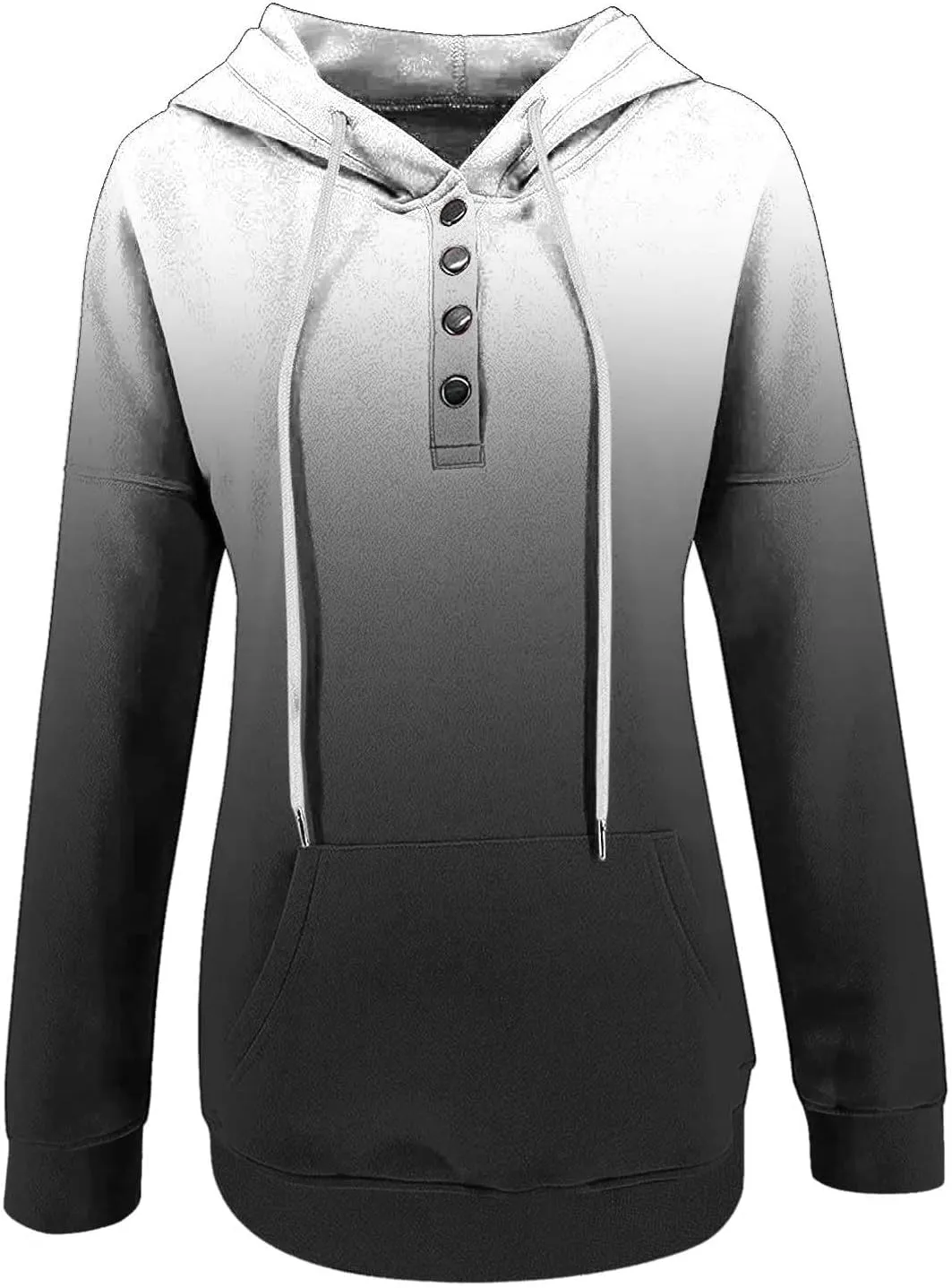 hlysgo Womens Fall Fashion 2024 Hoodies Casual Oversized Sweatshirt Long Sleeve 1/4 Button Up Pullover Gradient Hoodie