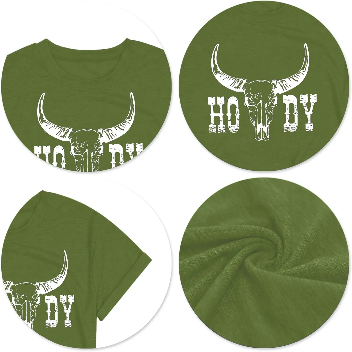 Howdy Shirt Women Cow Skull Shirt Western Country T Shirts Vintage Cowgirl Shirts Casual Short Sleeve Tee Tops
