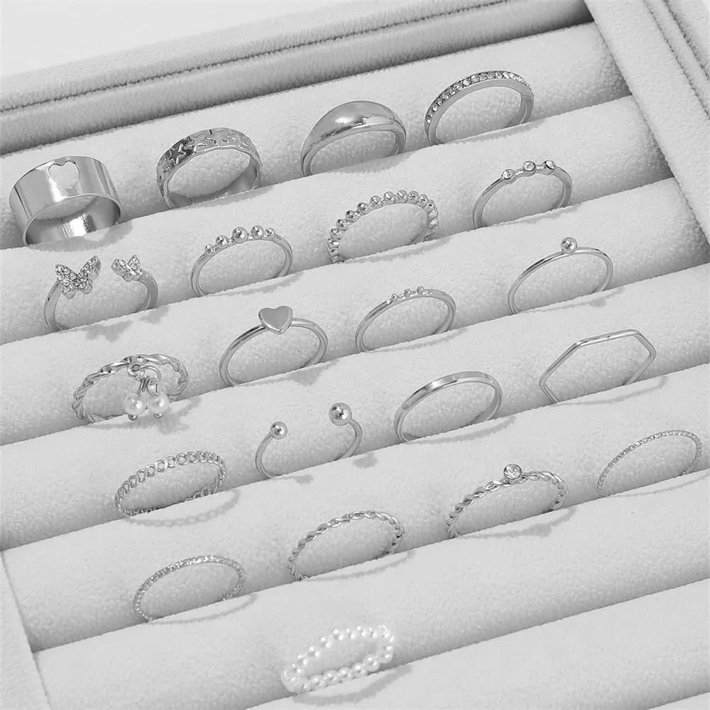INENIMARTJ Gold Knuckle Stacking Rings for Women Vintage Boho Stackable Finger Joint Rings Set Butterfly Heart Geometric Midi Hollow Rings for Women