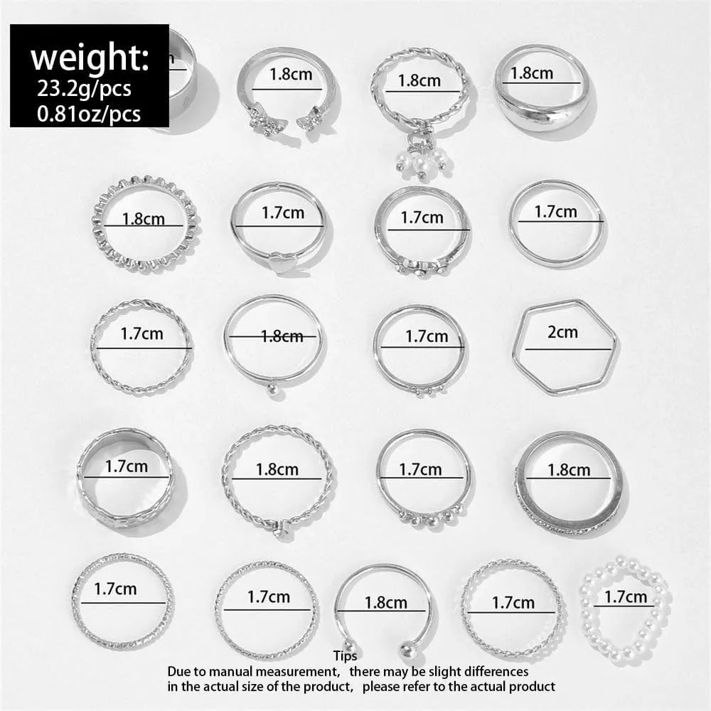 INENIMARTJ Gold Knuckle Stacking Rings for Women Vintage Boho Stackable Finger Joint Rings Set Butterfly Heart Geometric Midi Hollow Rings for Women