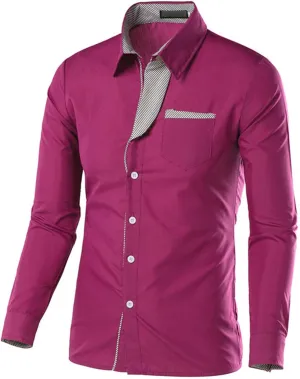JEShifangjiusu Men's Casual Long Sleeve Button-Down Shirts Slim Fit Beach Yoga Fashion Shirts Cotton Dress Shirt with Pocket