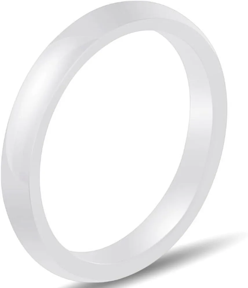 Jude Jewelers 3mm Classical Plain Ceramic Wedding Promise Statement Anniversary Stackable Band Ring