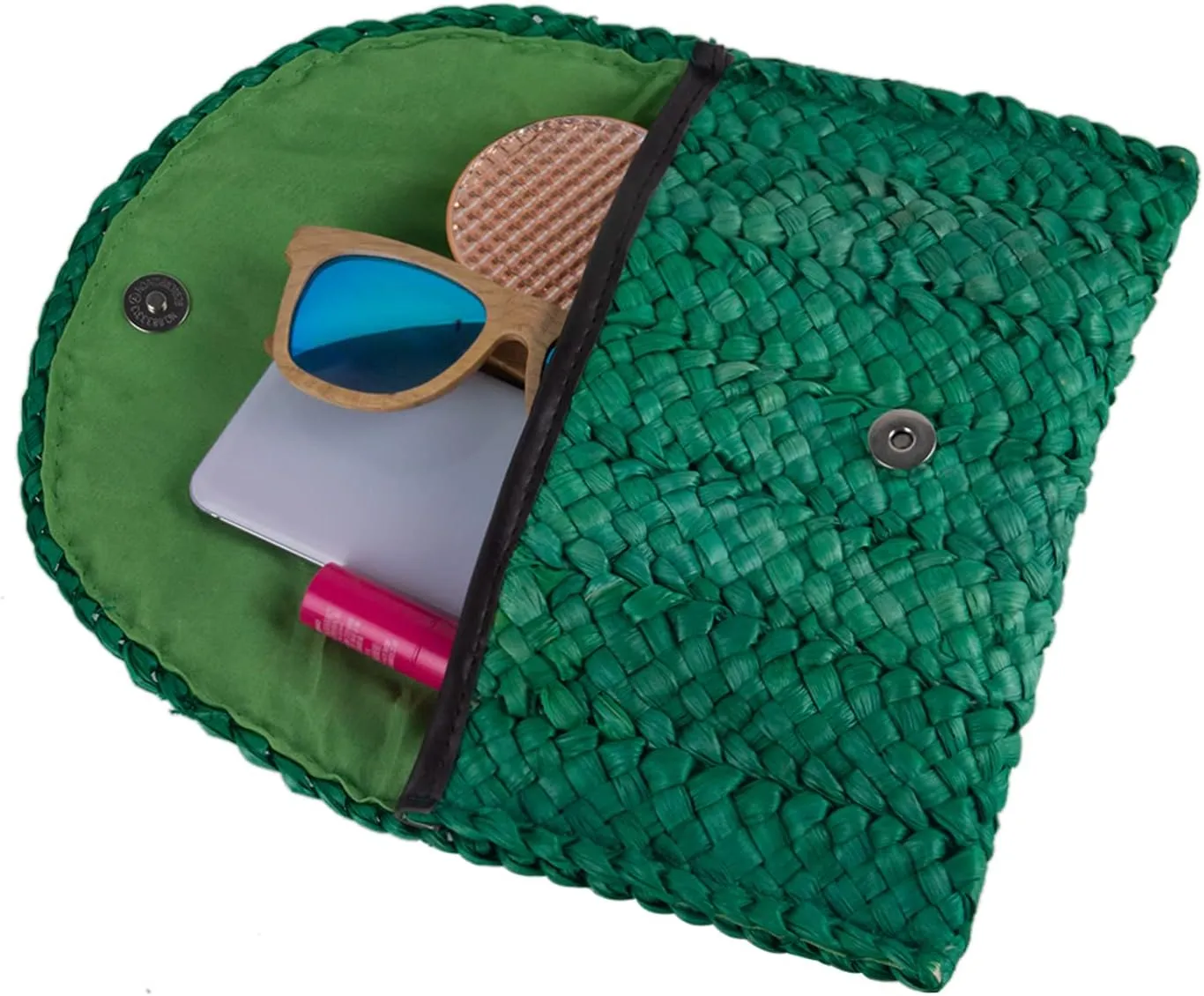 KUANG! Womens Straw Clutch Purse Handbag Shoulder Clutch Envelope Wallet Beach Straw Purse for Ladies