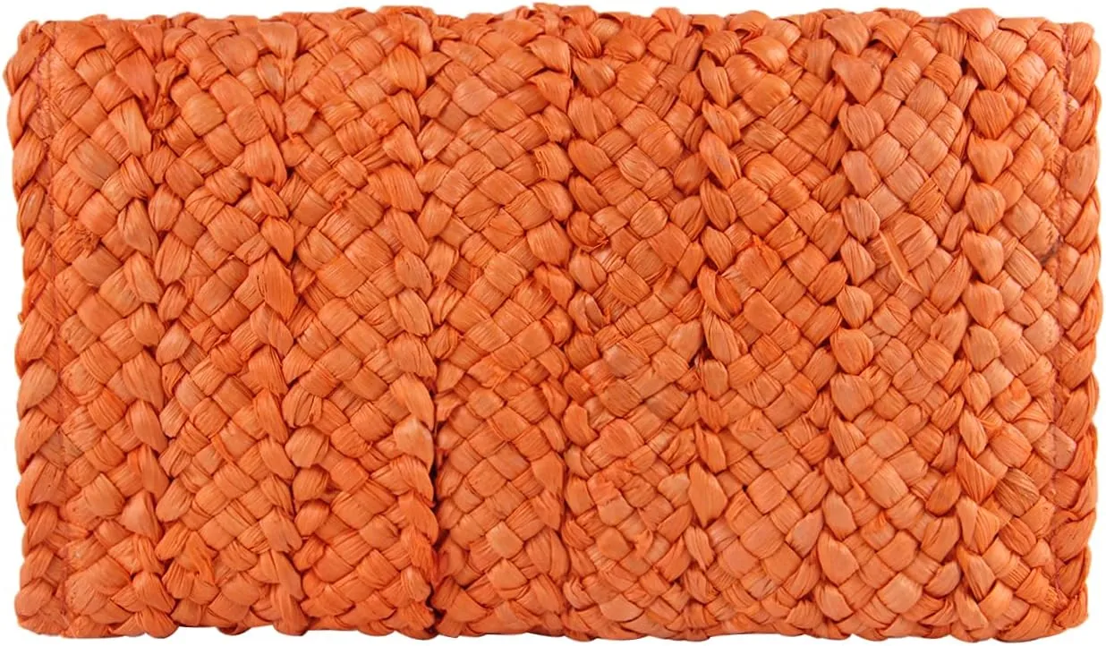 KUANG! Womens Straw Clutch Purse Handbag Shoulder Clutch Envelope Wallet Beach Straw Purse for Ladies