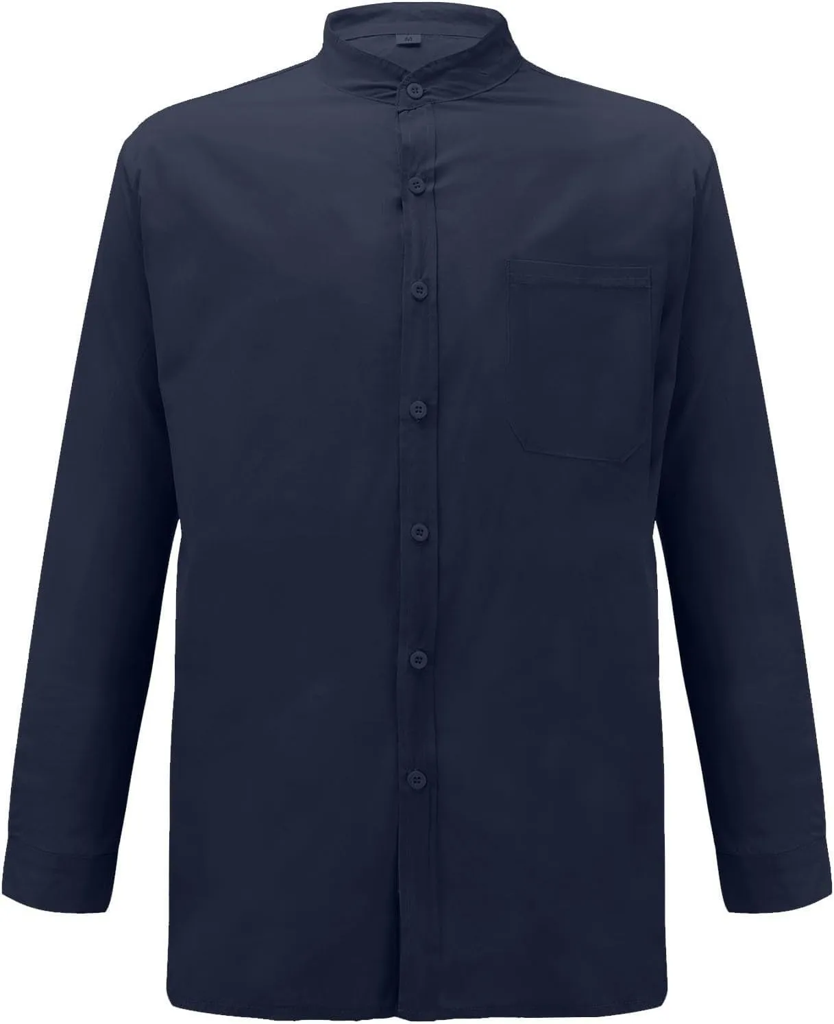 KUIOLYPOER Button Down Linen Shirts for Men Solid Color Casual Long Sleeve Regular Fit Cotton Beach Shirts with Pocket