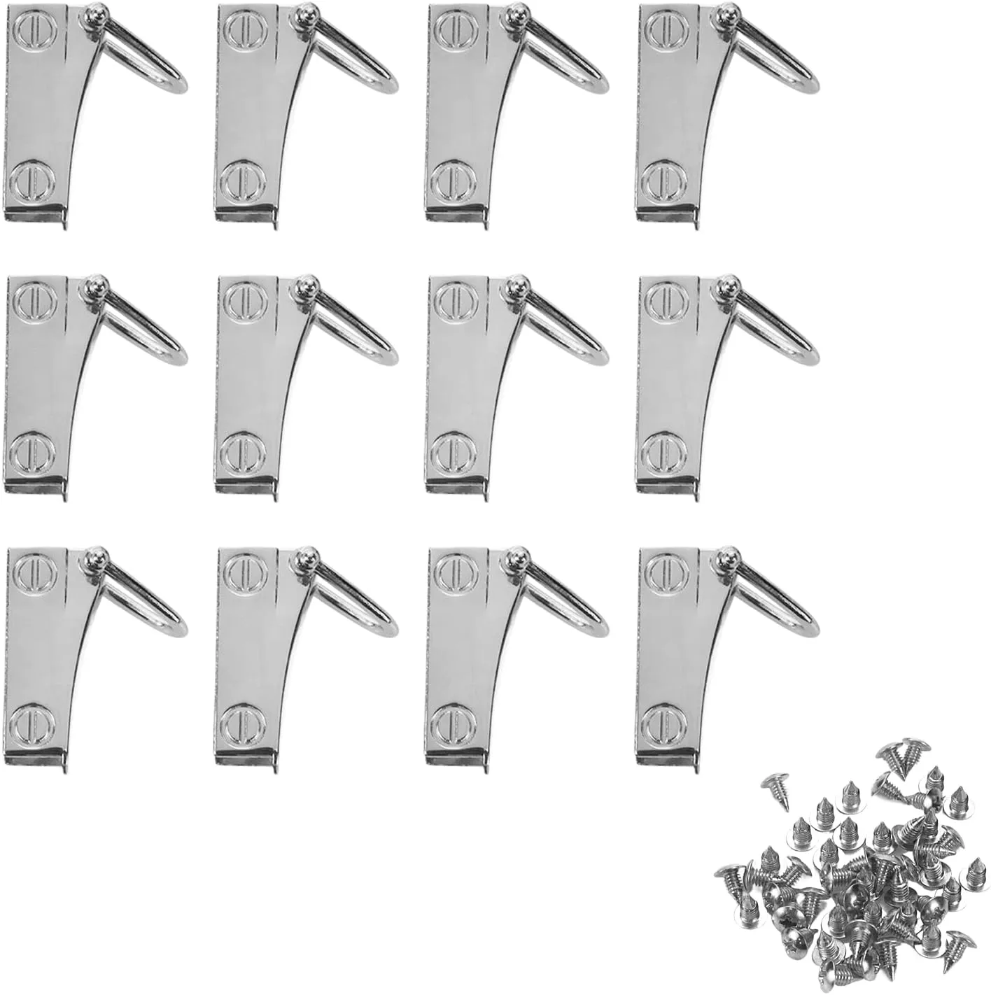 KUMGROT 12 PCS Metal Side Clip Bag Buckle With D Ring Loop Bag Clasp Chain Connector Detachable Connector Buckle for Handbag Shoulder Bags DIY Purse (Silver)
