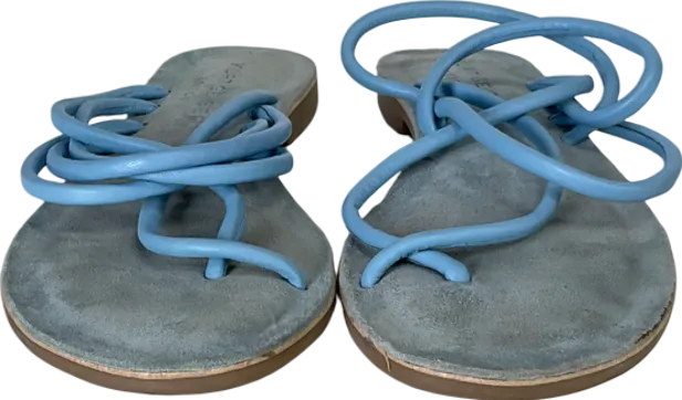 Kurt Geiger Blue Maria Leather Toe Thong Sandal UK 4 EU 37 