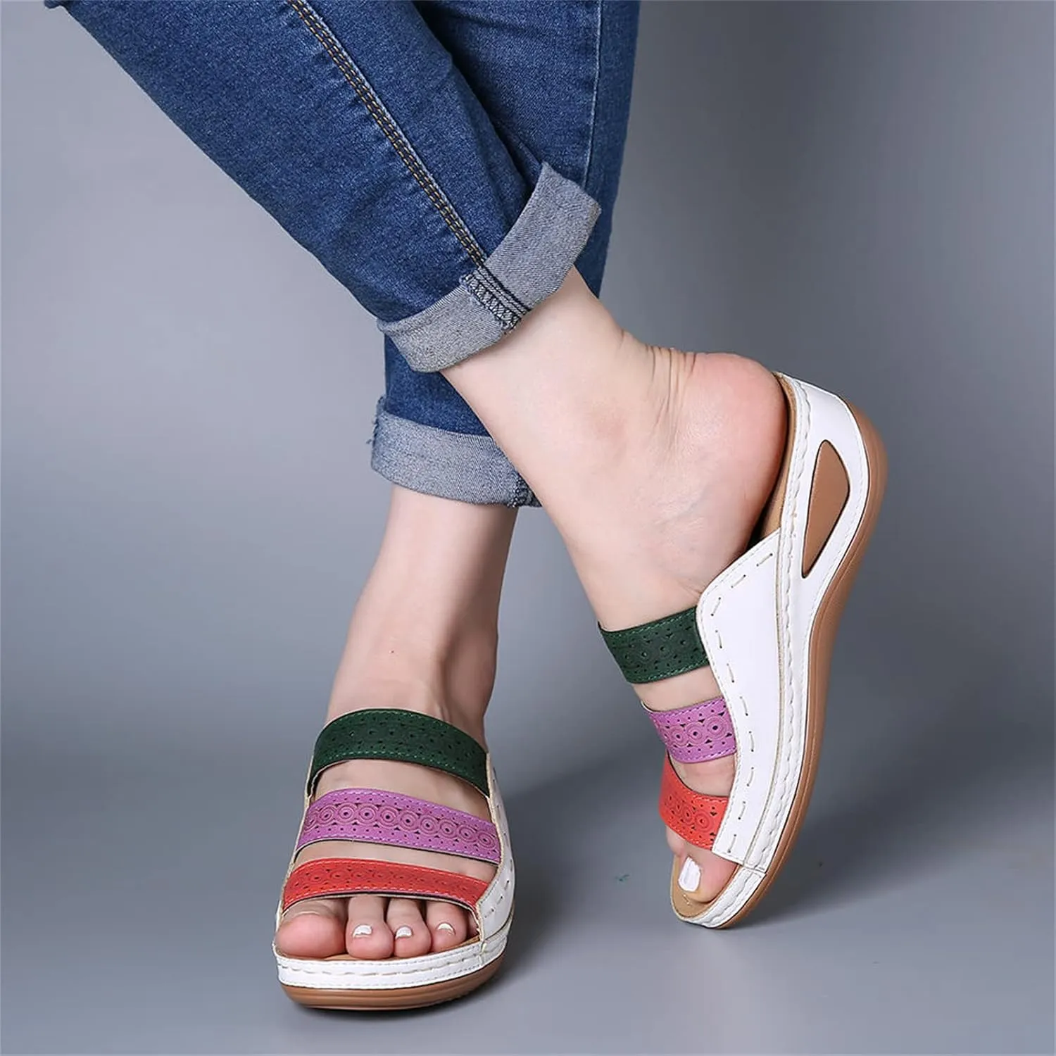 Ladmiple Summer Sandals For Women 2024 Trendy Casual Orthotic Slides Comfortable Orthopedic Slippers Dressy Walking Flip Flop