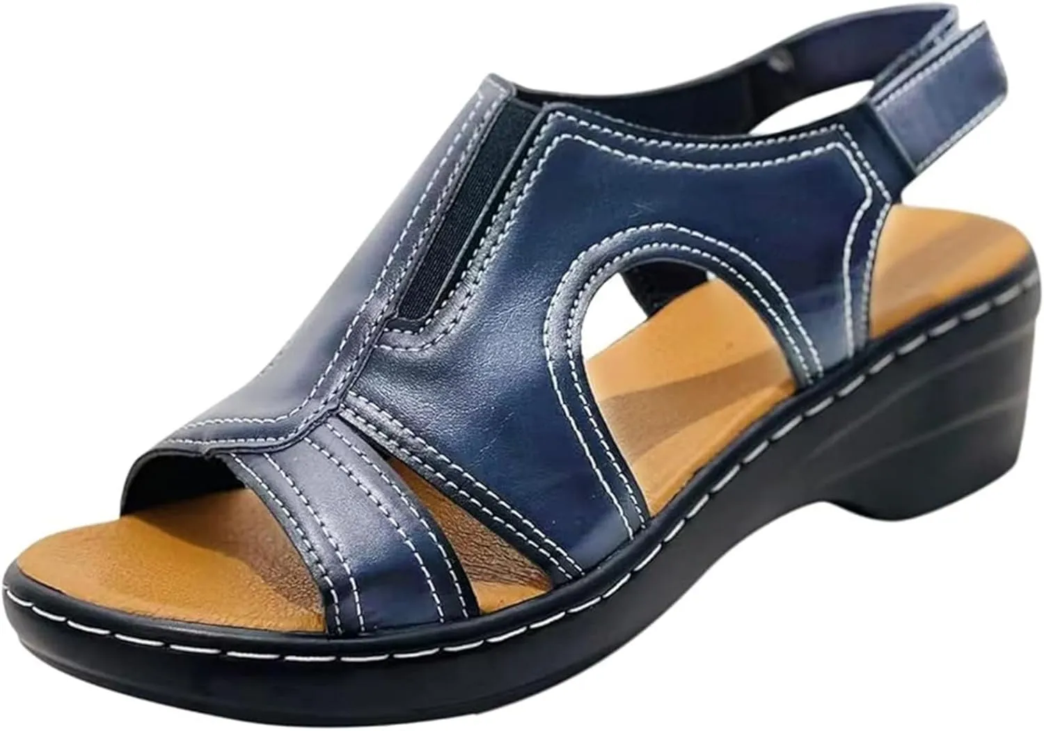 Ladmiple Womens Sandals Comfortable Dressy Wedge Heel Orthopedic Slippers Arch Support Summer Walking Orthotic Flip Flops