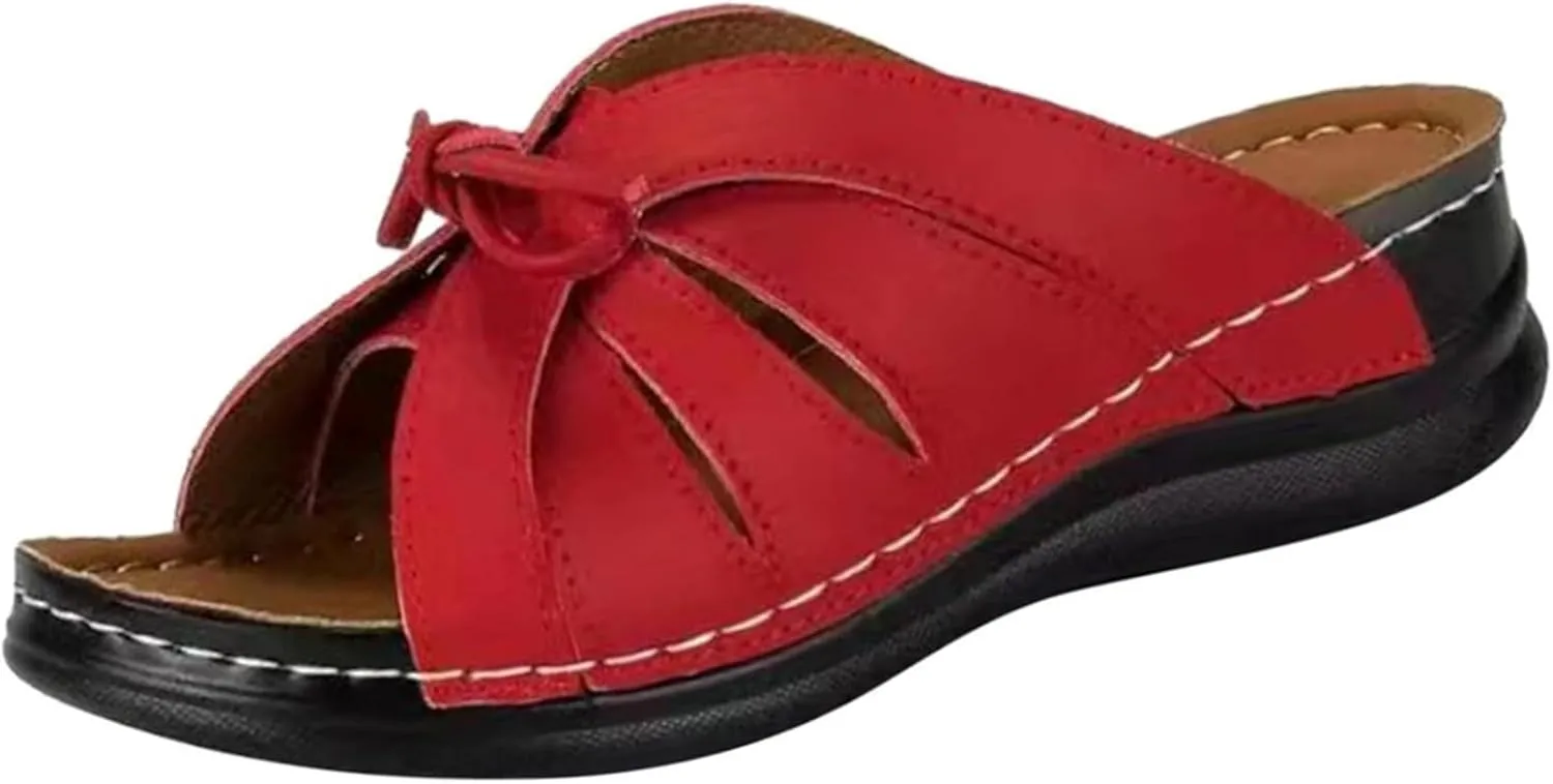 Ladmiple Womens Sandals Comfortable Walking Dressy Orthotic Flip Flops Open Toe Arch Support Summer Orthopedic Slippers