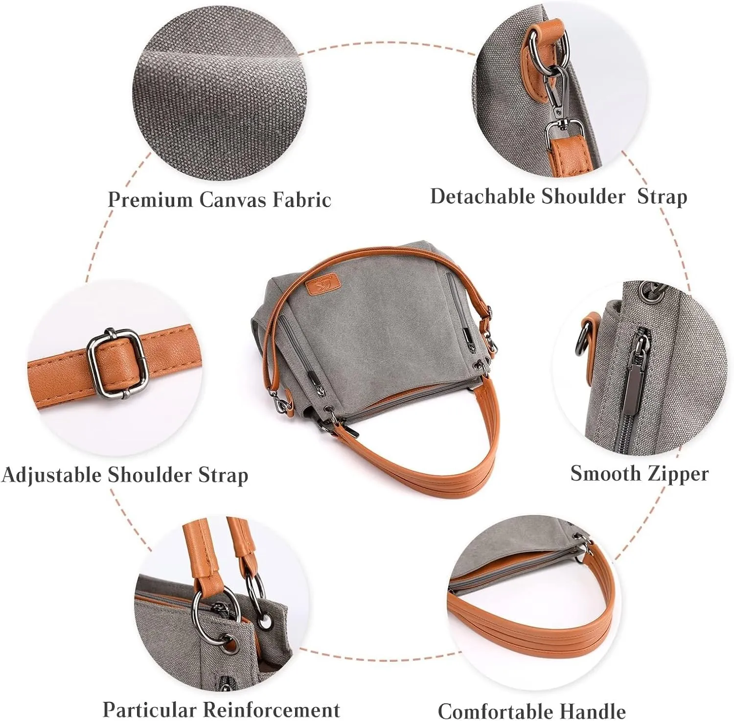 Large Capacity Messenger Top Handle Casual Crossbody for Travel Work Vintage Women Handbag Canvas Shoulder