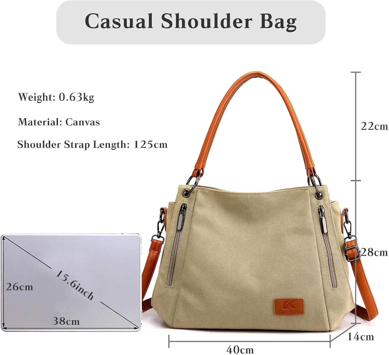 Large Capacity Messenger Top Handle Casual Crossbody for Travel Work Vintage Women Handbag Canvas Shoulder