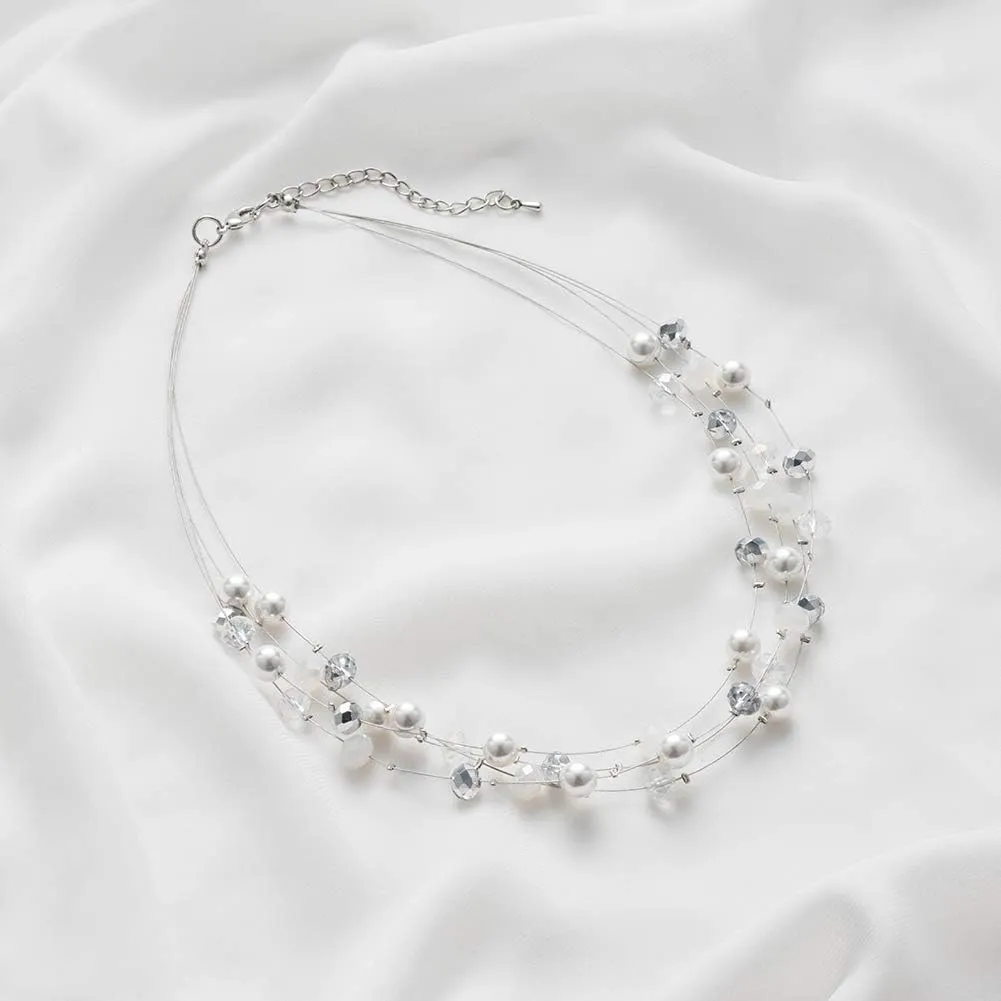 Layered Choker Freshwater Pearl Necklace - Fashion Jewelry Necklace Gifts For Women